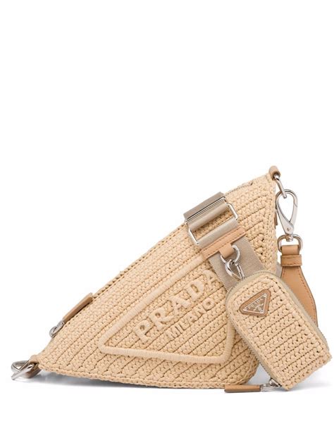 prada borsa shopping in rafia|Prada Raffia Triangle Shoulder Bag .